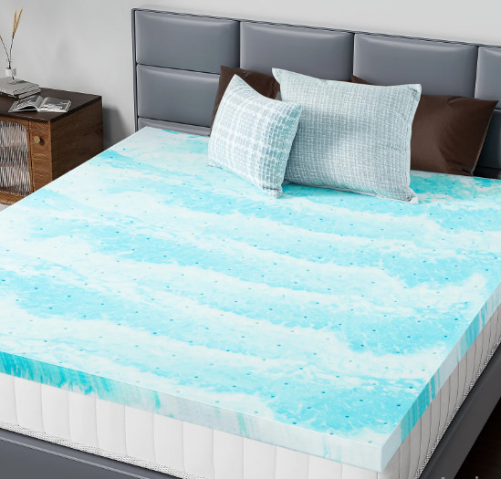CONCETTA Twin 2in Cooling Gel Memory Foam Mattress Topper CertiPUR Washable gallery