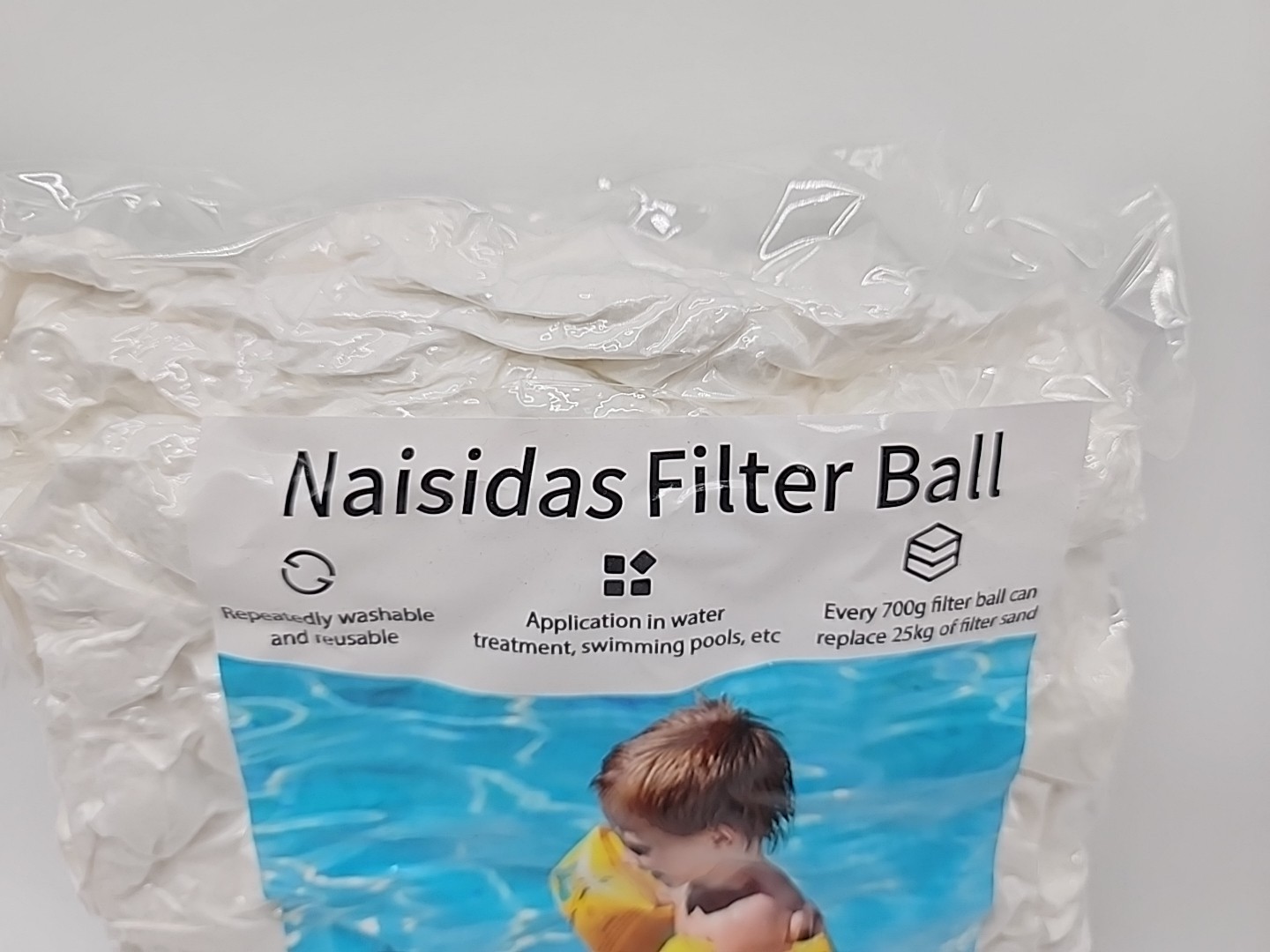 Naisidas Washable Reusable Pool Filter Balls for Sand Filter ~ 3lb 1400g gallery