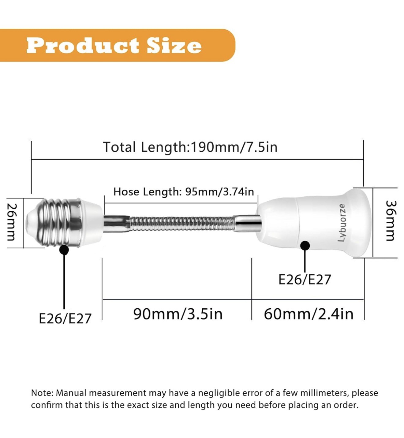 Light Bulb Socket Extender Adapter Flexible Extension Adjustable Converter 2Pack gallery