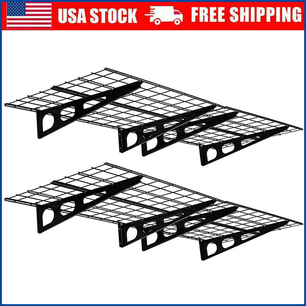2PCS 2x6 ft 1600lbs Garage Storage Shelving Wall Mounted Heavy Duty Shelves Rack gallery