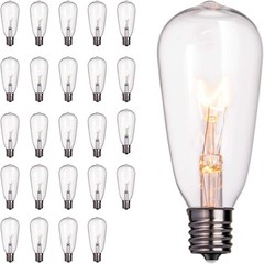 24-Pack Edison Replacement Light Bulbs,7W E17 Screw Base ST40 Replacement Clear