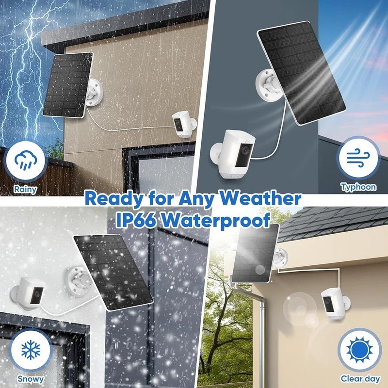 Solar Panel for Ring Camera(2nd Generation) Dustproof Waterproof 5W Solar Panel gallery