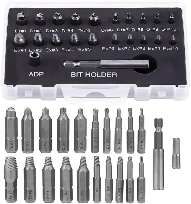22Pcs Mini Damaged Screw Extractor Kit Small Stripped Screws Remover Easy Out Br gallery