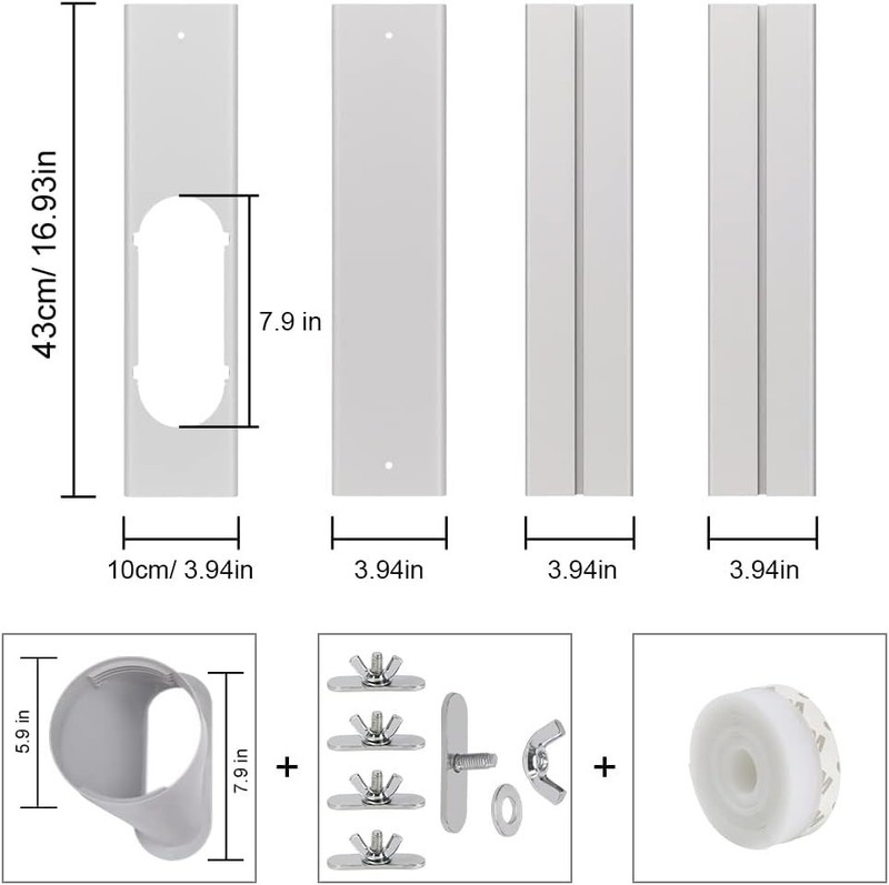 Portable A/C Window Vent Kit, Adjustable Seal, 5.9 Inch Diameter, 59 Inch Hose gallery