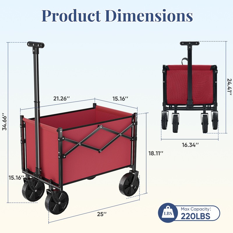 Foldable Trolley, Equipped With Wheels, With A Load Capacity Of 220 Pounds, A St gallery