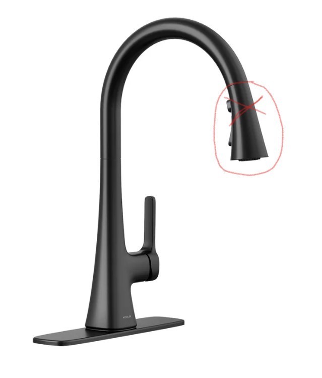 Kohler Pull Down Kitchen Faucet Guild Matte Black (R33912-BL-AA) SEE DESCRIPTION gallery