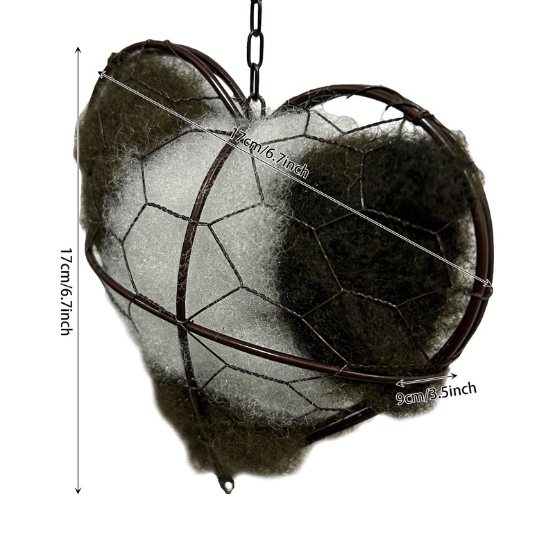 Heart-Shaped Bird Nesting Material Station Reusable Birds Nests Material Holder gallery