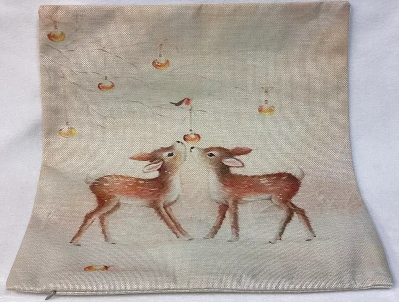 Deer Winter Trees Ornaments Christmas Throw Pillow Cover Winter Holiday Decor gallery
