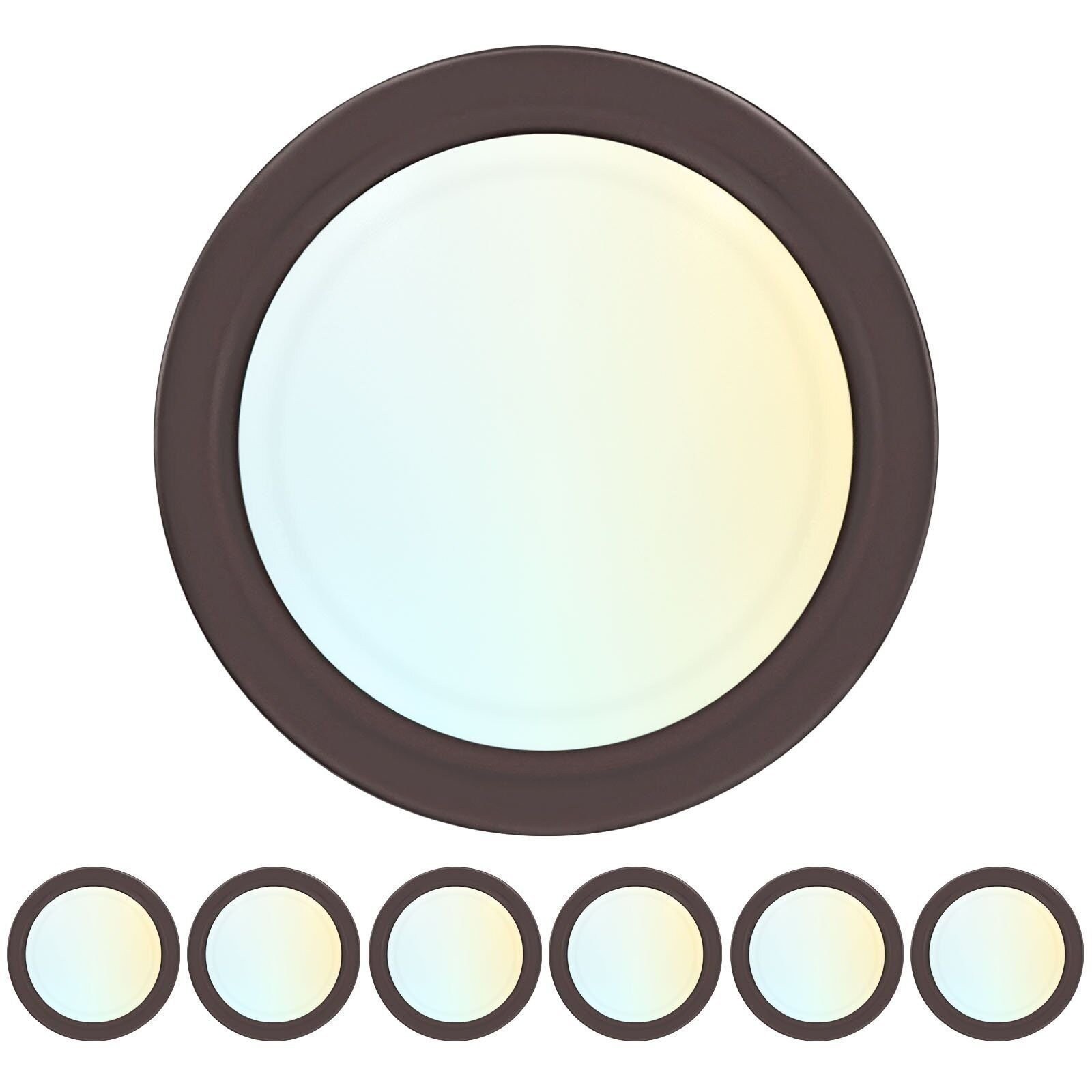 Luxrite 6 Inch LED Disk Lights 5CCT 2700K-5000K 1000LM Damp Rated Bronze 6-Pack gallery