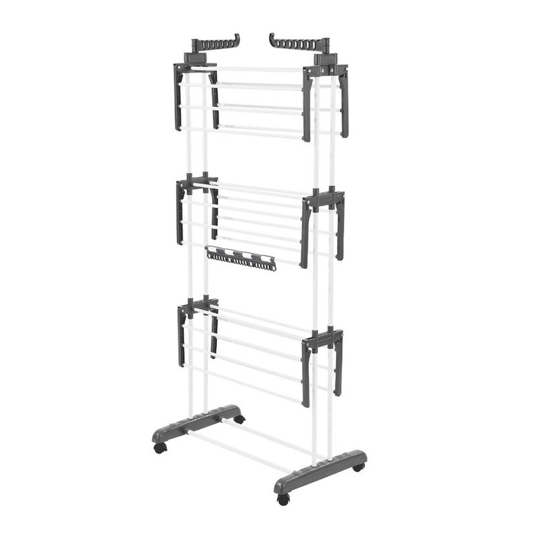 4-Tier Clothes Drying Rack, Sturdy Laundry Drying Rack with Wheels and 24 Rods gallery