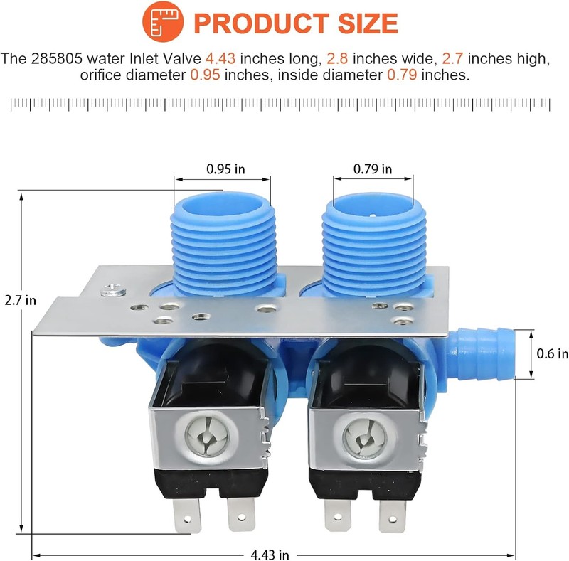 𝟮𝟬𝟮𝟲 𝙐𝙥𝙜𝙧𝙖𝙙𝙚 285805 Washer Water Inlet Valve wi gallery