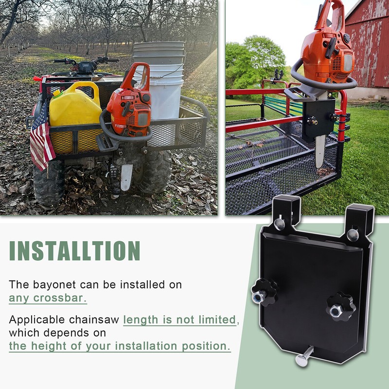 TIEWARDS Chainsaw Mount Holder Universal ,Chainsaw Carrier Steel ATV UTV Tractor gallery