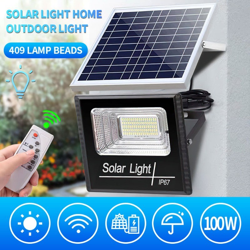 300W Outdoor Solar Flood Light 409 LED Motion Sensor Wall Garden Lamp Waterproof gallery