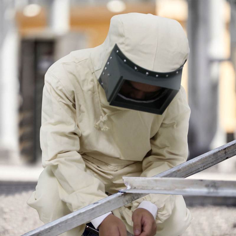 Full Protective Overalls Dustproof Breathable Sand Blasting Suit With Transp Hot gallery