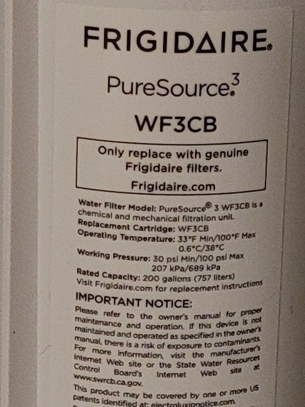 2 Pcs Frigdaire WF3CB Pure Source 3 Refrigerator Ice & Water Filter gallery