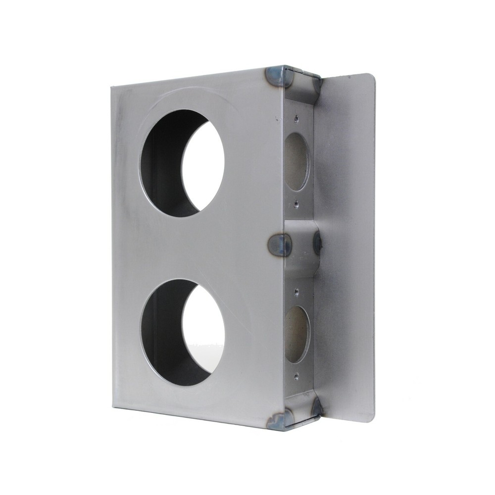 Gate Lockbox Double Hole Weldable Steel 6 3/4" x 4 3/8" x 1 1/2" Unpainted