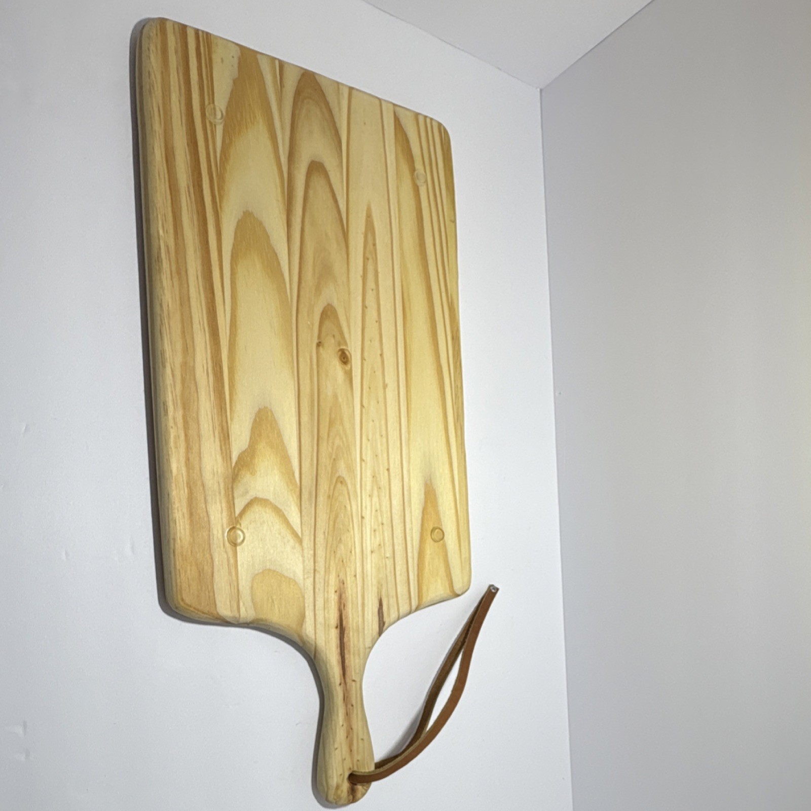 Wood Cutting Board Rectangle Brown Light Handle Solid Plain Easy Grip gallery