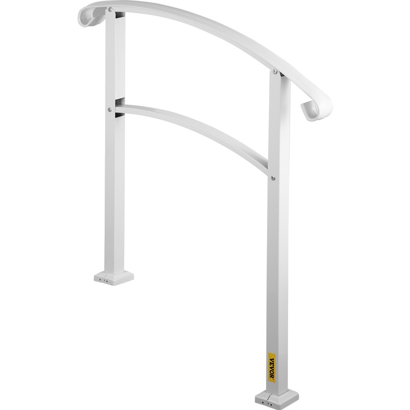 Transitional Handrail Fits 3 Steps Matte White gallery