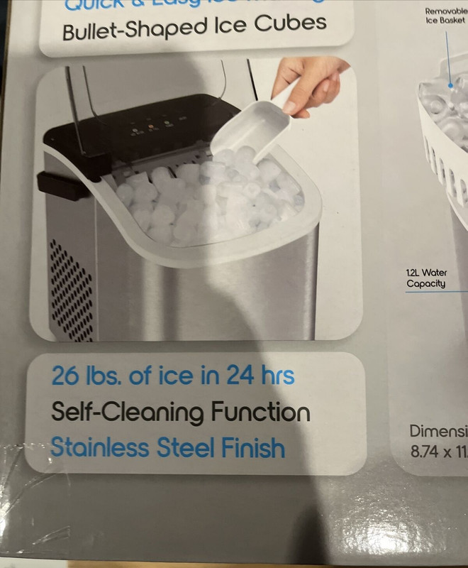 ionchill Quick Cube Ice Machine 26lbs/24hrs Portable Countertop Bullet Ice Maker gallery