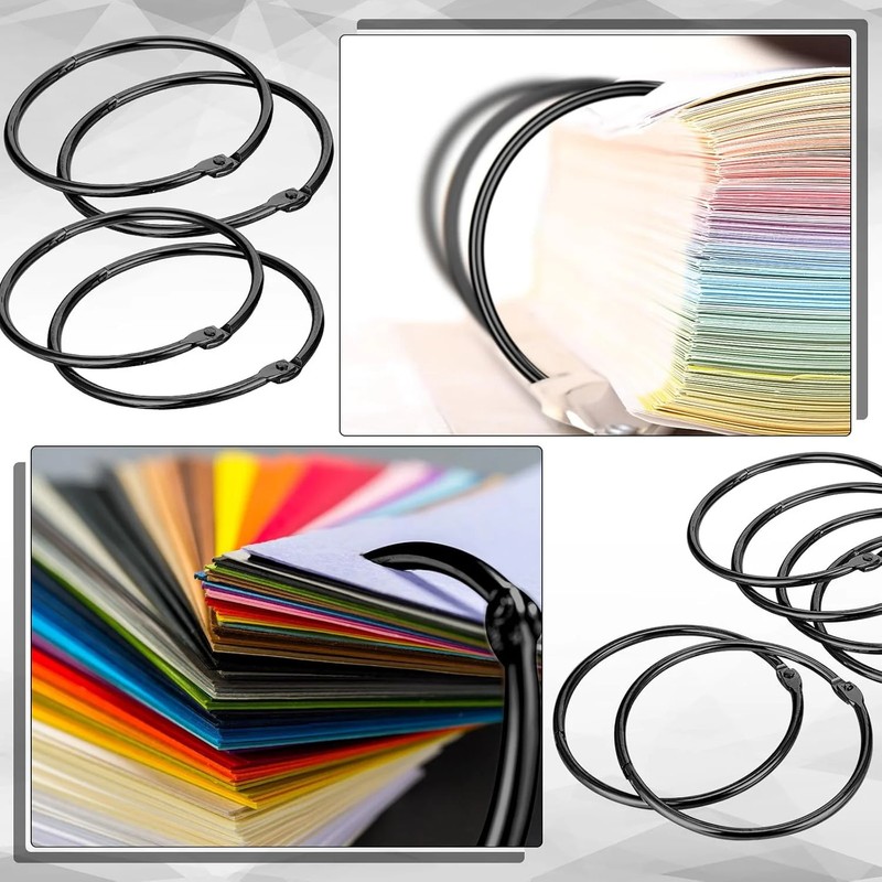 24 Pack 4 Inches Large Loose Leaf Binder Rings Curtain Hooks Rings Shower Hook f gallery