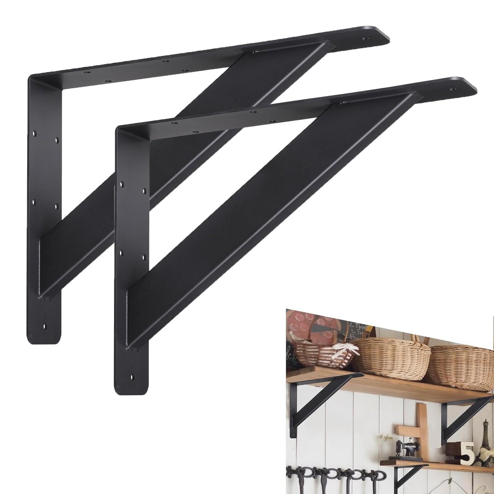Countertop Support Brackets,12x9 inch Heavy Duty Shelf Brackets,Shelf Support... gallery