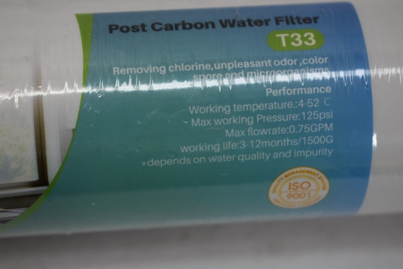 RO Post Polishing Fridge Ice Inline Coconut GAC Water Filter 2000 Gal 1/4" NPT gallery