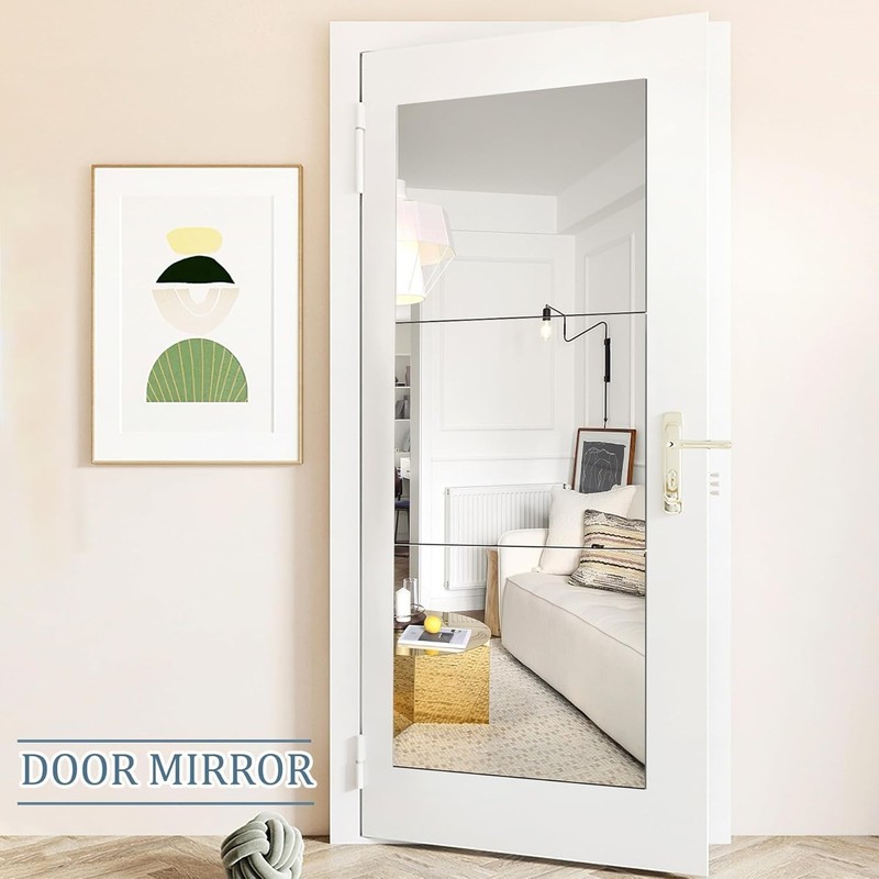 Frameless 20x24 Inch Acrylic Full-Length Mirrors - 3 Pack Self Adhesive Design gallery