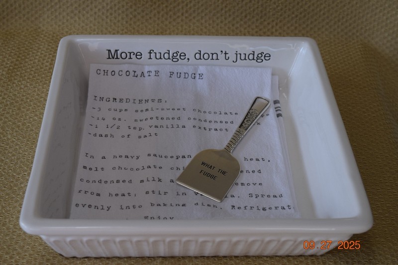 Fudge Baking Dish. Ceramic More Fudge, Dont Judge. Mudpie 3 Piece Set 10x10 gallery