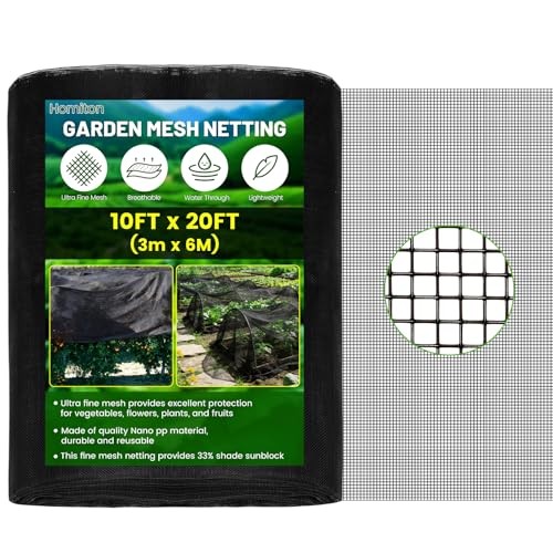 Stronger Garden Mesh Netting Ultra Fine Nano PP Plant Covers, 10 x 20 FT Black gallery