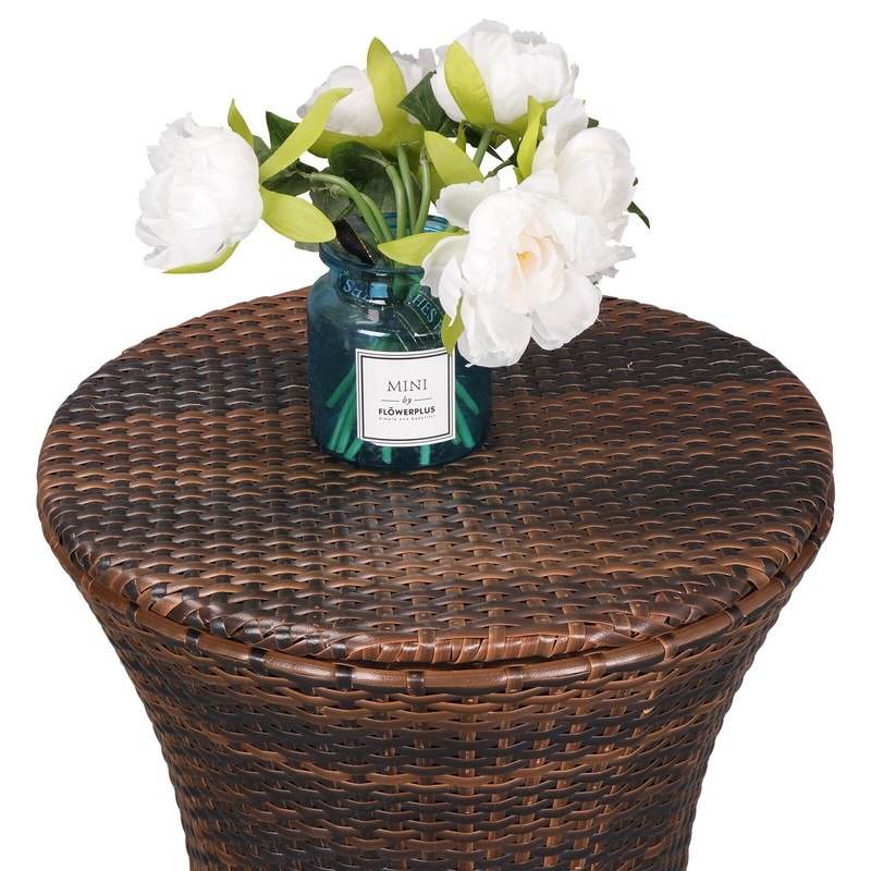 Adjustable Rattan Cool Bar Table Party Drink Storage Ice Cooler Outdoor Patio gallery