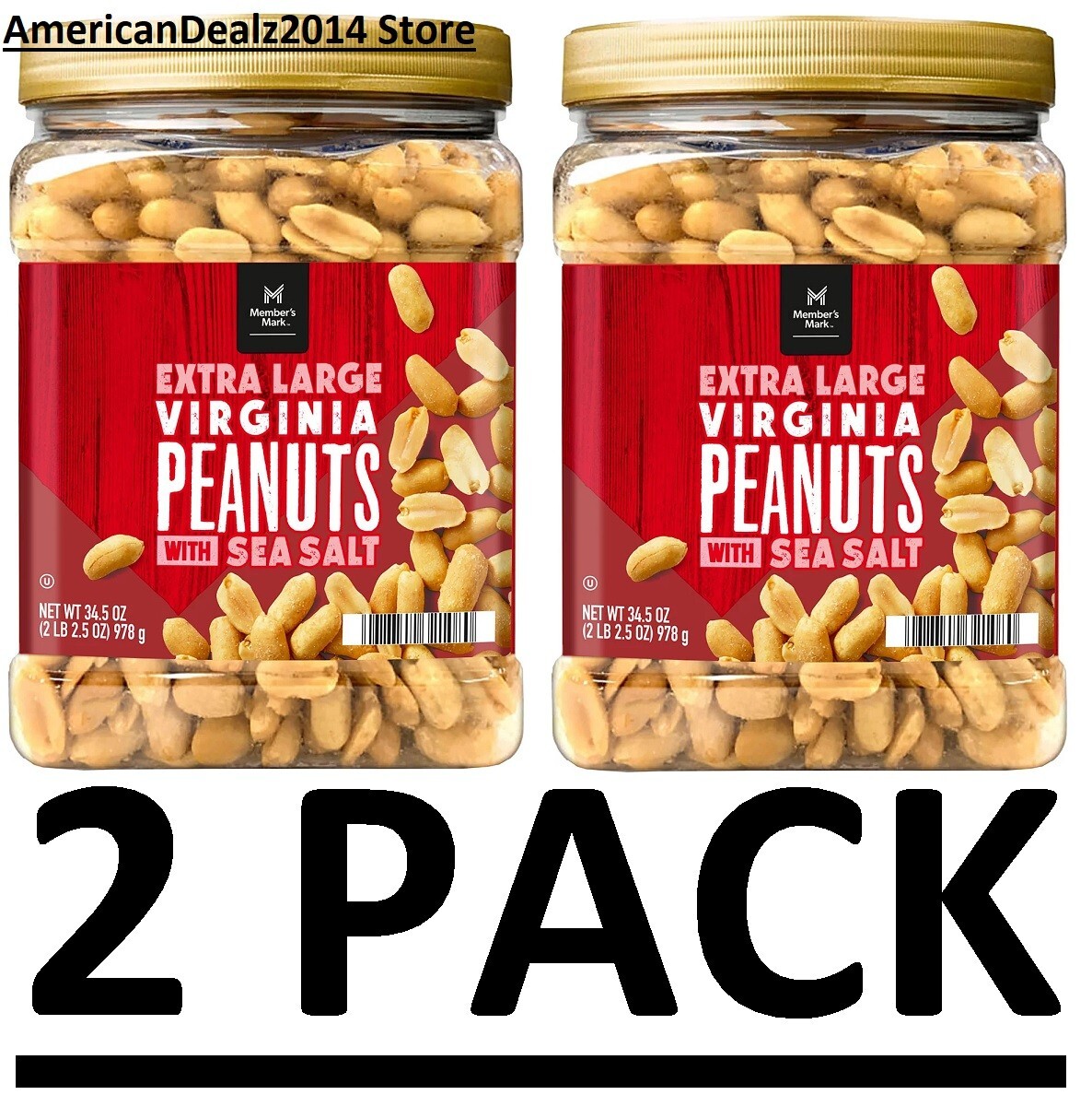 2 PACK - Member's Mark Extra Large Virginia Peanuts 34.5 oz. (Total 69 oz.) gallery