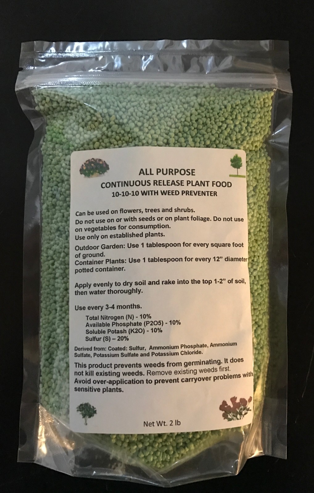 Fertilizer Continuous Release 10-10-10 w/weed prevent 2 lb bag Flower,Tree,Shrub gallery
