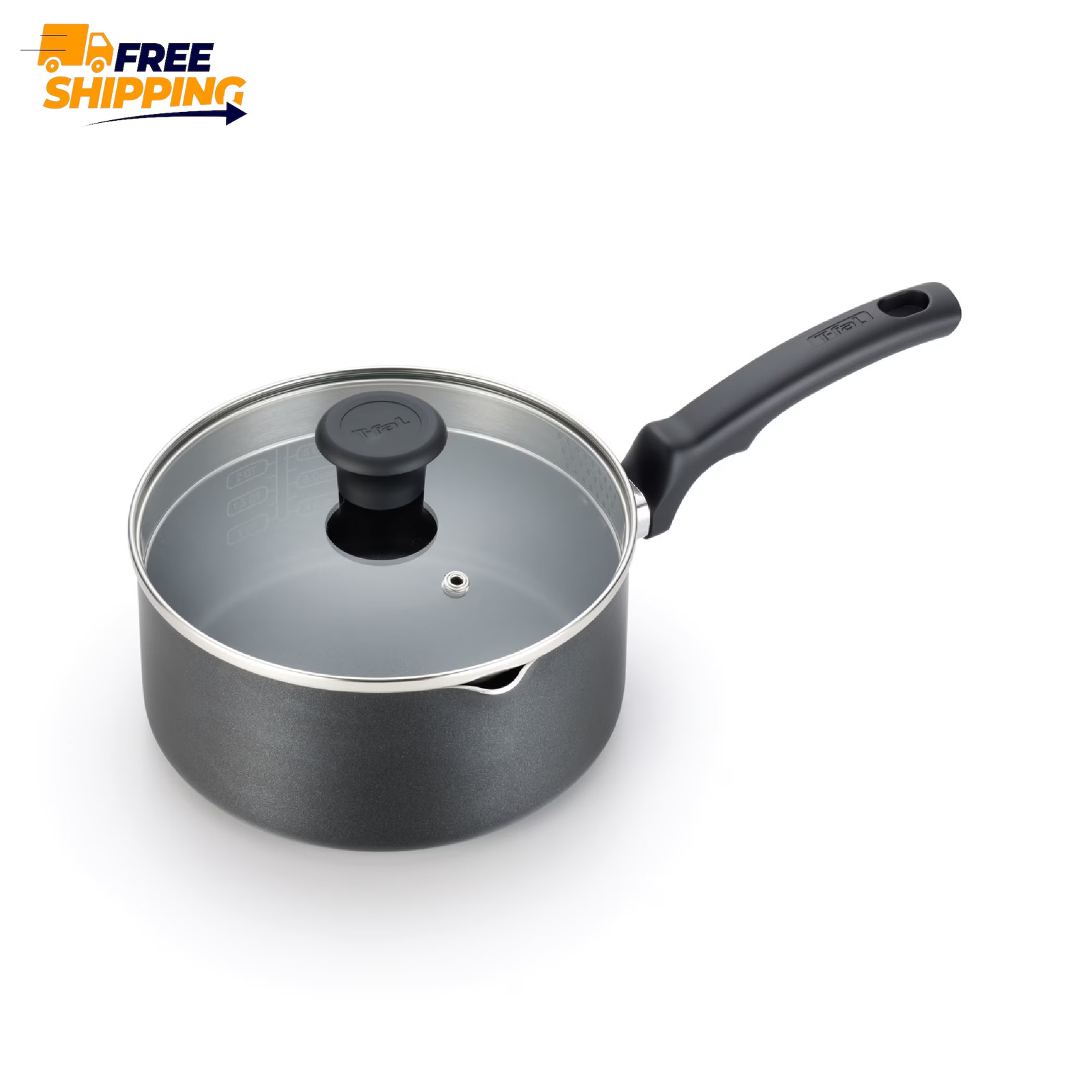 Comfort Titanium Nonstick Cookware, Sauce Pan, 3 Quart, Black gallery