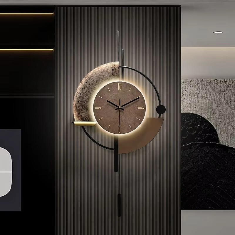 Modern Minimalist Wall Clock 80cm 31.5in LED Pendulum | Luxury Living Room Decor gallery