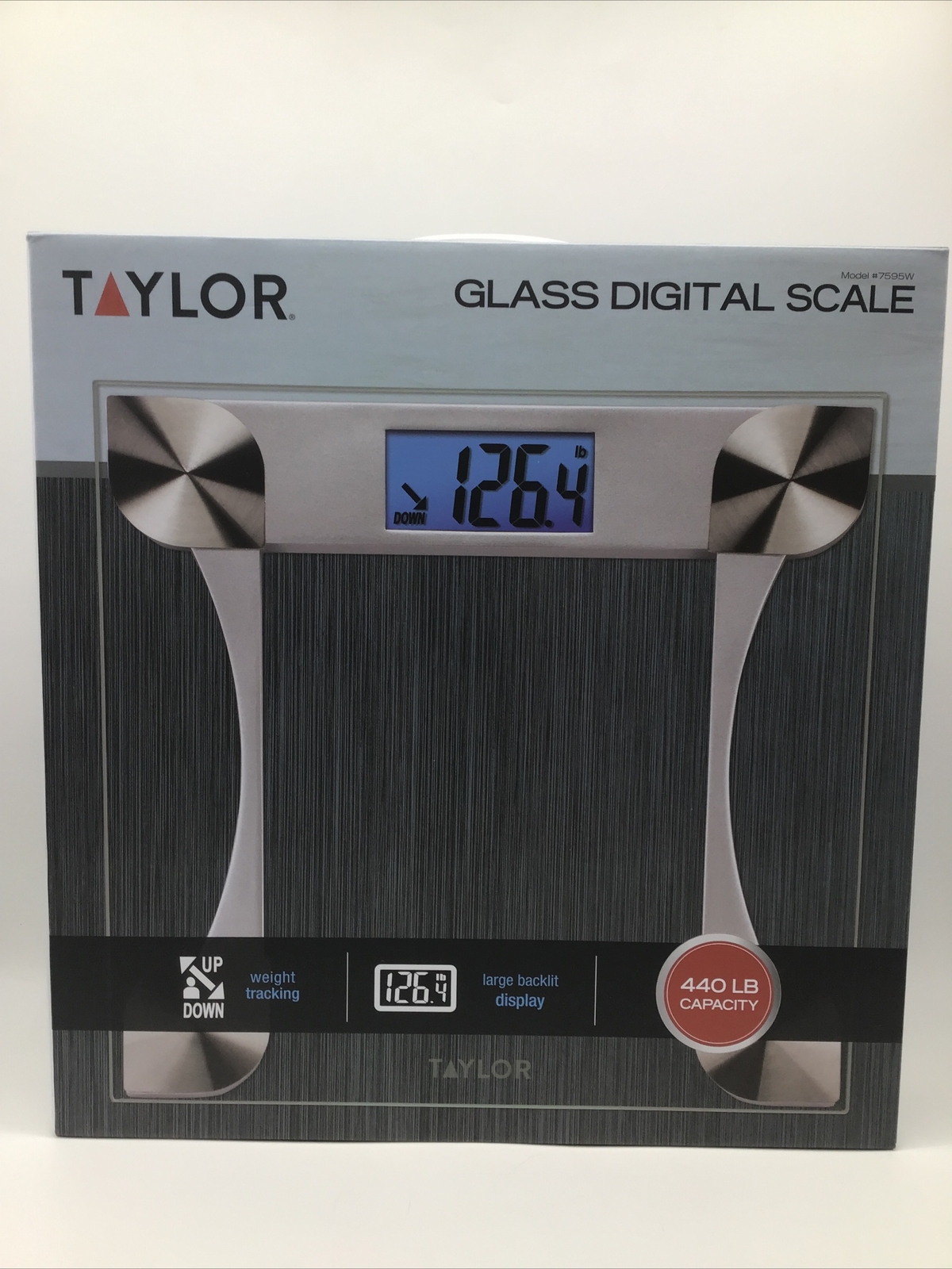 Taylor 440 lb Digital Glass Scale with Weight Tracking Oversized Platform gallery