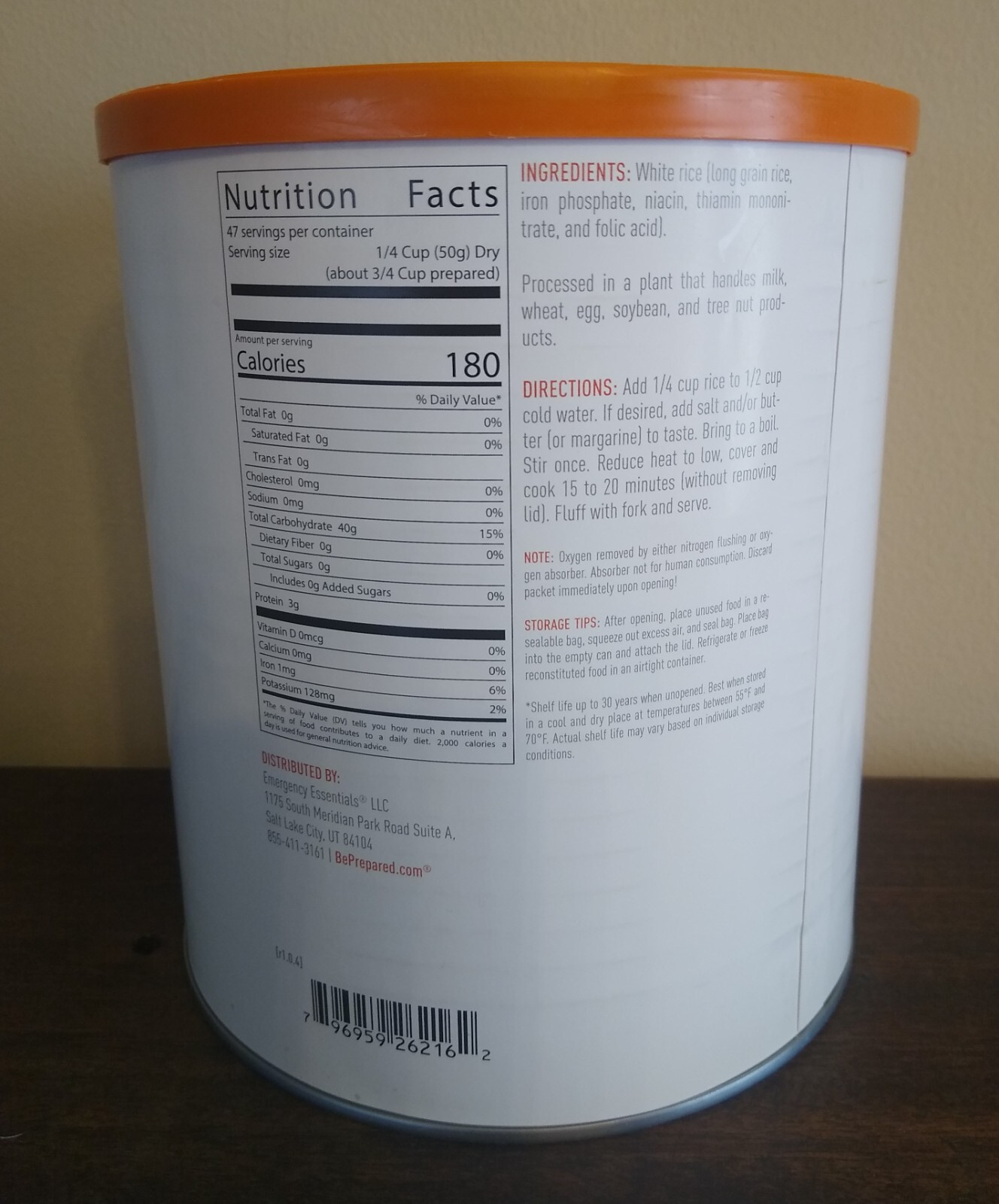 White Rice 5 lb 3 oz BePrepared Emergency Essentials Exp 2052 Prepper gallery