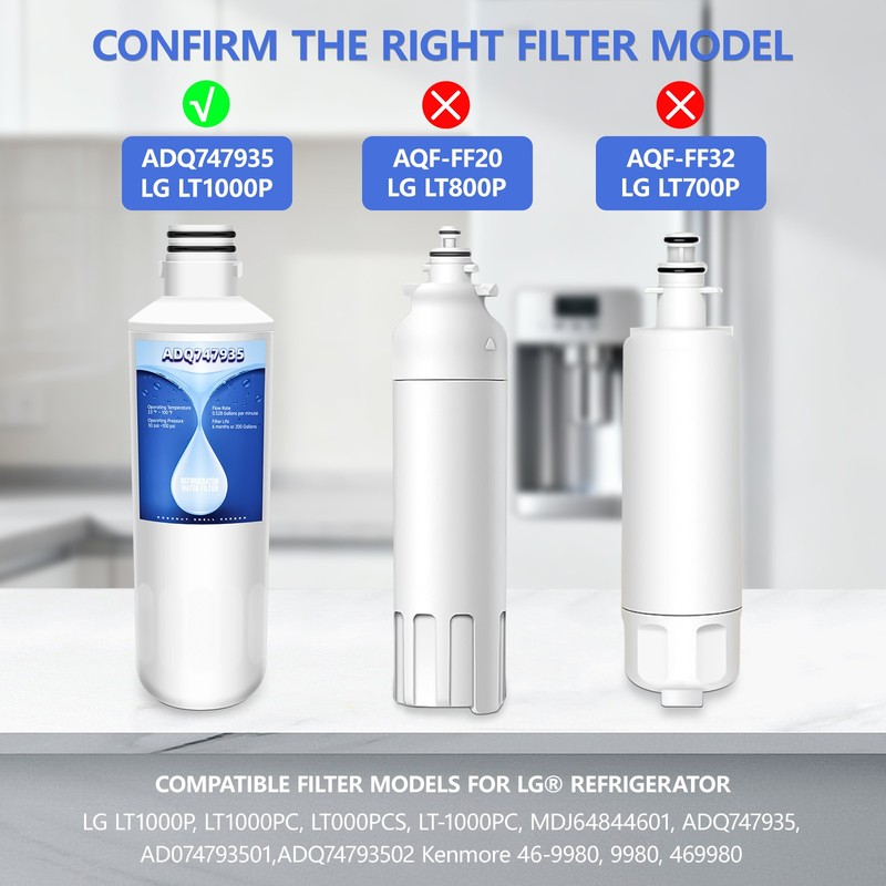 8pack Replacement Fridge Refrigerator Ice Water Filter LG LT1000P ADQ747935 gallery