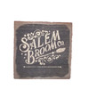 New Primitive BARNWOOD SALEM BROOM CO 9" AGED Black Tan Rustic Halloween gallery