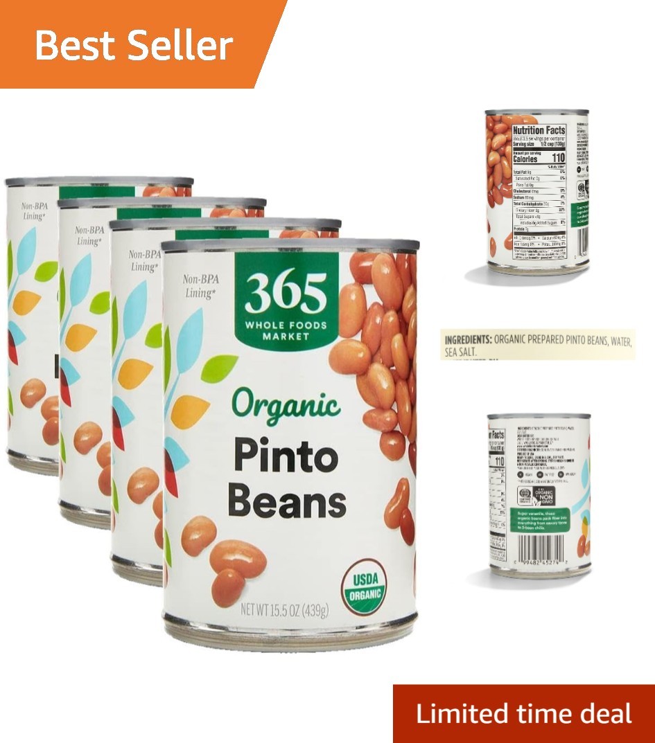 USDA Certified Organic Pinto Beans - 4-Pack, 15.5 Ounce Each, Rich in Protein gallery