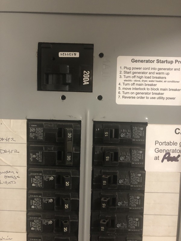 Generator Interlock Kit , Siemens 200 Amp Panel Murray 200 Amp Panel gallery