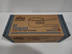 All Clad Authentic D3 3 Ply Stainless Steel Butter Warmer 0.5 Qt