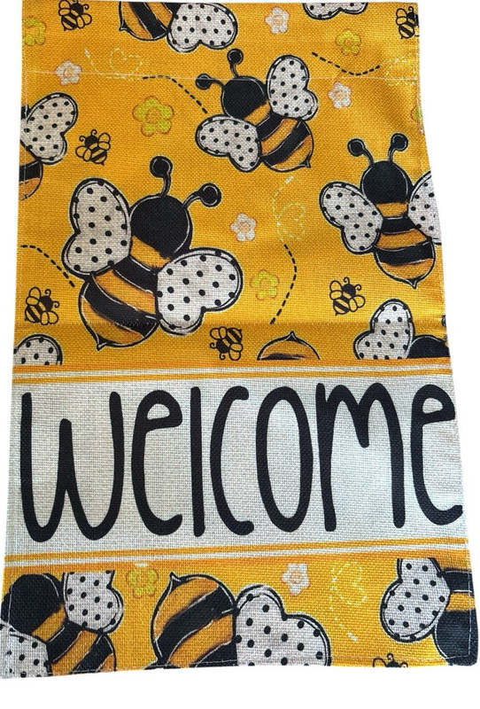 Welcome Flowers & Bees Summer Spring 12 X 18" Double Sided Garden Yard Flag gallery