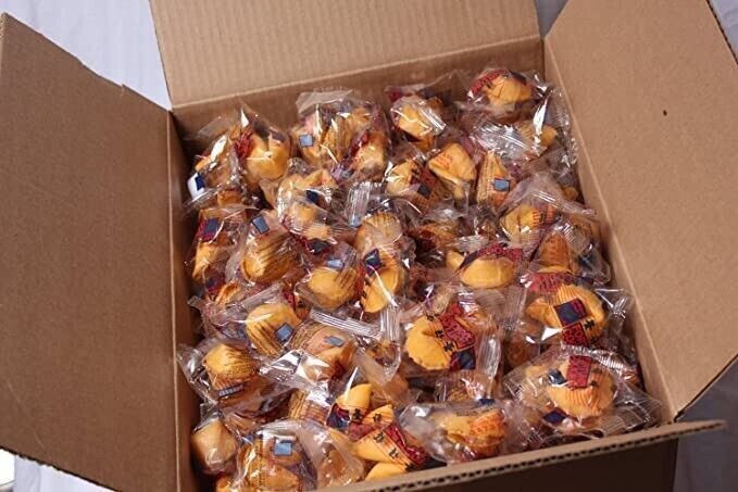 100 Pcs Fortune Cookies Fresh Single Wrapped Golden Bowl Brand gallery