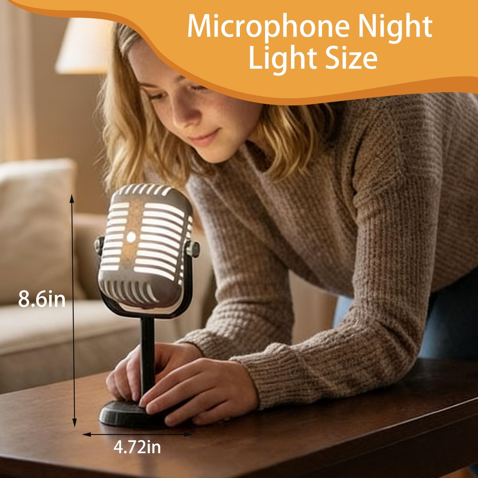 Decorative Microphone LED Night Light Lamp - Perfect Desk Gift for All Rooms gallery