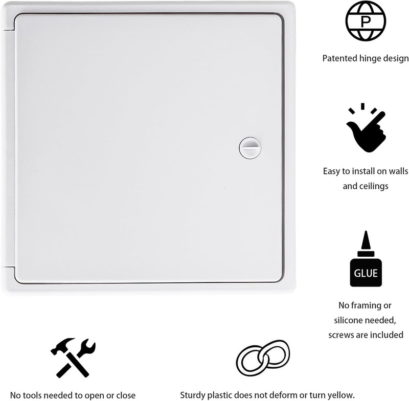 Access Panel 8X8 with Door (Max Service Opening 6.5X6.5) Plastic White (Medium 8 gallery