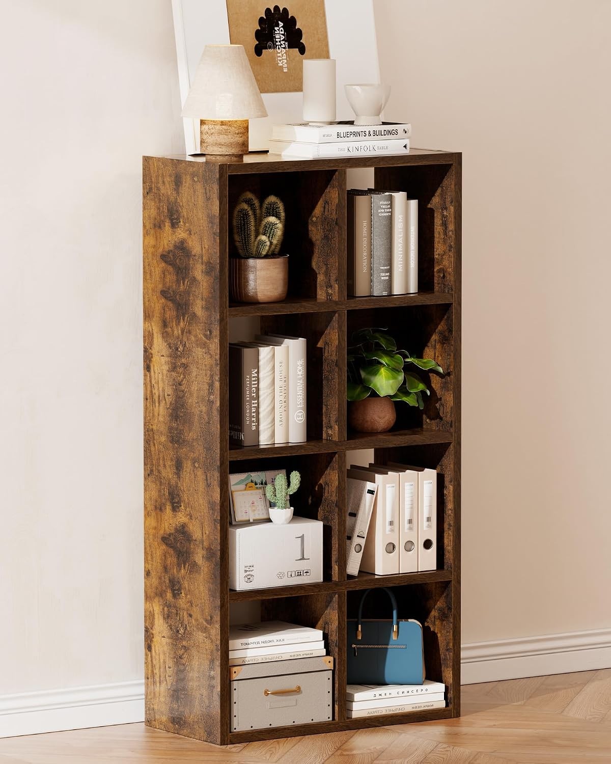 GTPLAYER 8-Cube Storage Organizer, Fits 11" Bins, Vertical or Horizontal Use, Op gallery