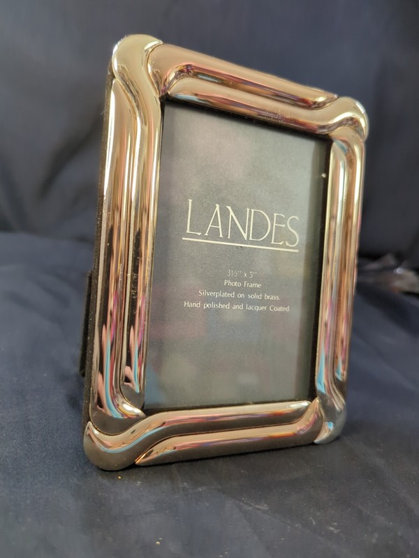 Silverplated Gold Tint Solid Brass Frame Polished Lacquer 3.5"X5” Ornate Unique gallery