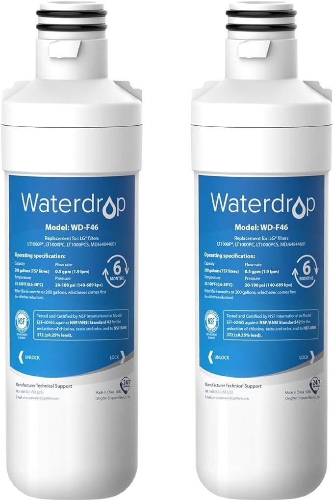 Waterdrop Replacement for LG® LT1000P® ADQ74793501 Refrigerator Water Filter gallery