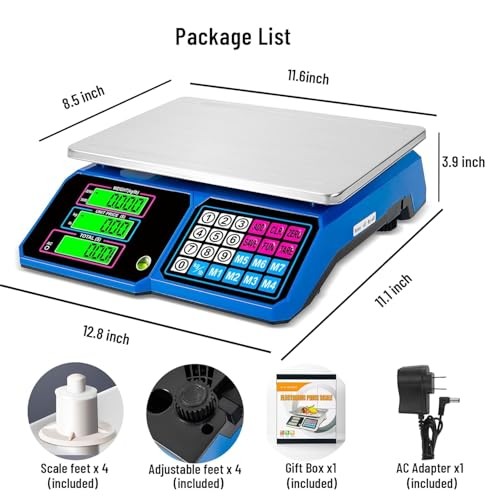 Large Digital Kitchen Scale 66lb/30kg, Commercial Food Scale 1g Accuracy with gallery
