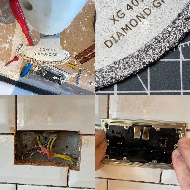 3 Pcs Diamond Oscillating Multi Tool Segment Grit Grout Swing Blades for Girt Gr gallery